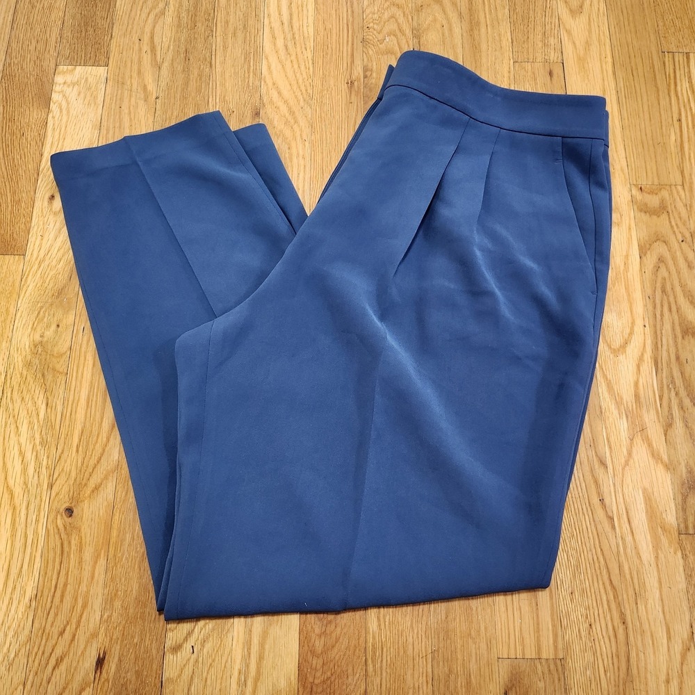 LAFAYETTE 148 Women's Size 16 Tapered Leg Trouser Pants‎ blue Pleated NWT